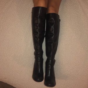 ALDO leather knee high boots with block heel